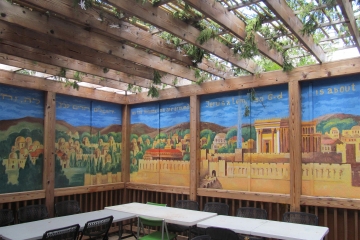 Yerushalaim-HaBnuya.-Sukkah-Mural,-Private-Collection,-Chicago,-IL